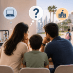 Child attending an online CBSE school class while moving between India and the GCC