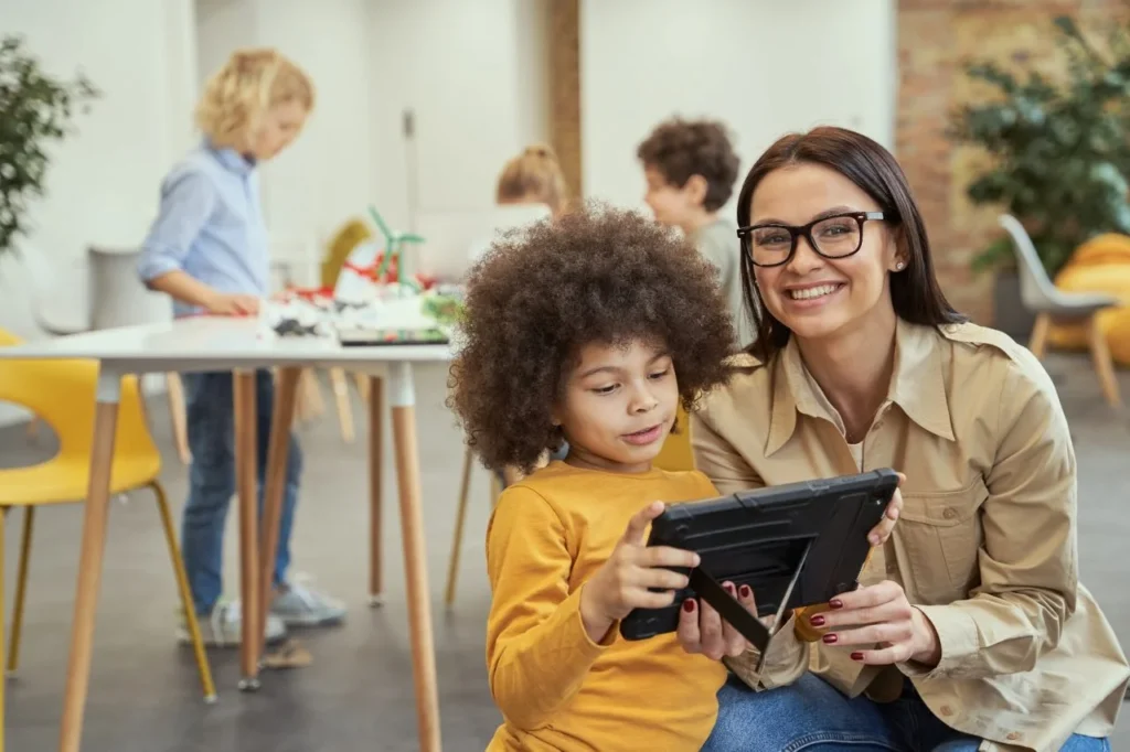 Educator studying online at home