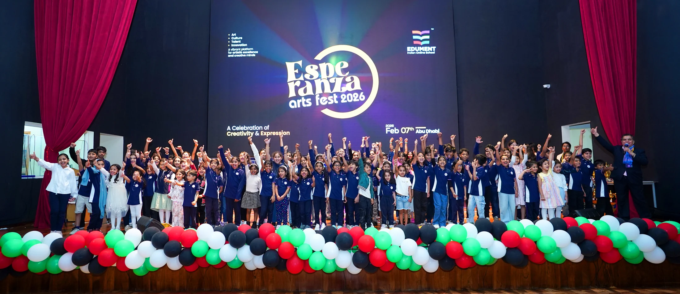Edument students and staff at Esperanza Arts Fest 2026 in Abu Dhabi